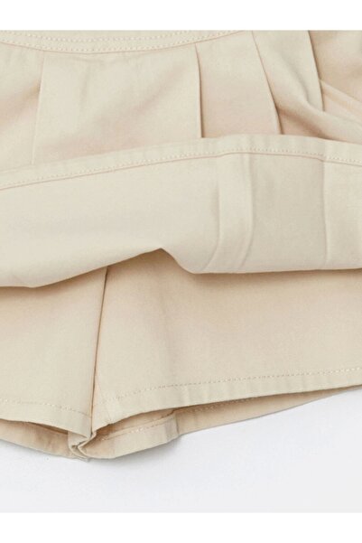 LC Waikiki LCW Kids Béžová dívčí krátká sukně s elastickým pasem