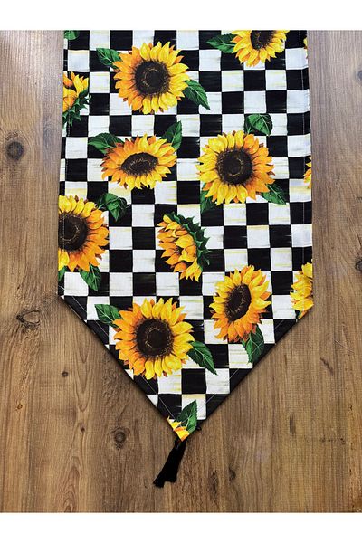 HALFART Dama Sunflower Duck Linen Runner rezistent la apă și rezistent la murdărie