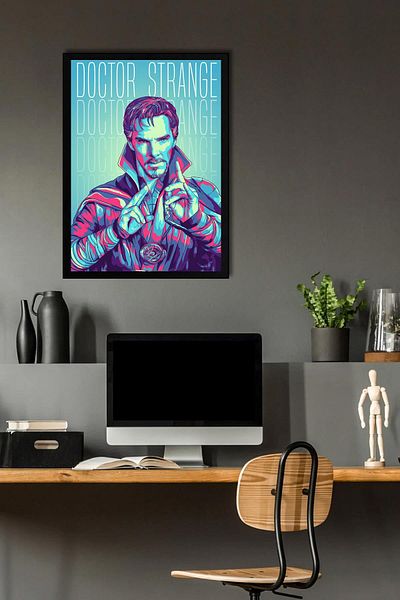 Saturn Tablou înrămat Doctor Strange - Poster Poster Film Marvel