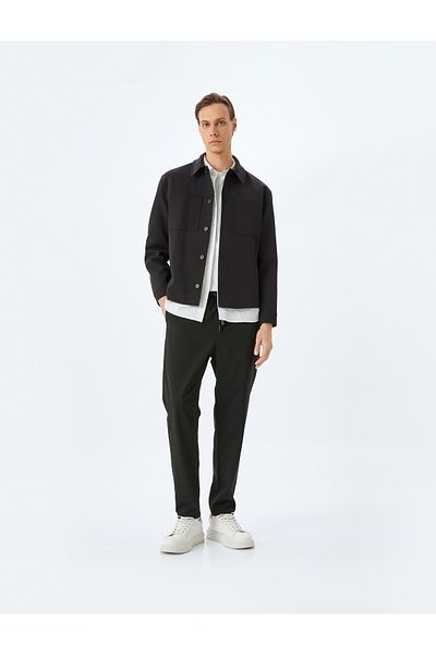 Koton Linen Blended - Tapered Fit Trousers with Lace-up Waist and Pocket Detail