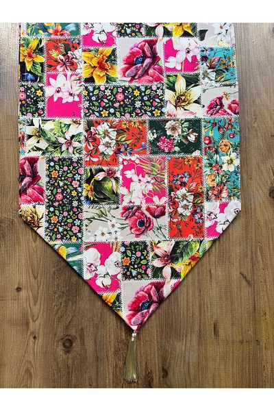 HALFART Πολύχρωμα λουλούδια Duck Linen Αδιάβροχο Runner
