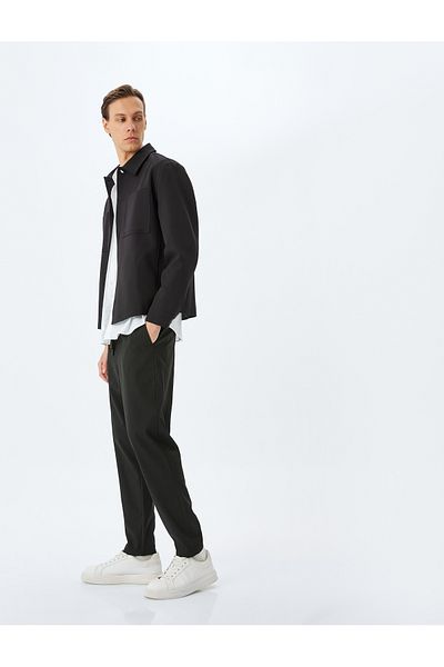 Koton Linen Blended - Tapered Fit Trousers with Lace-up Waist and Pocket Detail