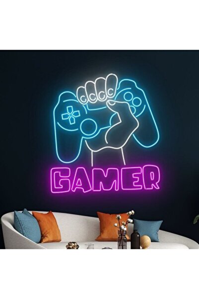 NEON TABELACIM GAMER Yazılı ve Şekilli Neon Tabela