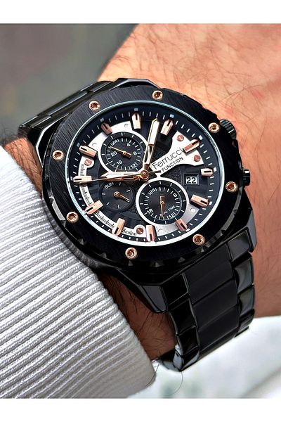 Ferrucci Functions Active Steel Cord 3 Atm Waterproof Men's Wrist Watch