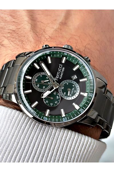 Ferrucci Functions Active 3 Atm Waterproof Steel Cord Men's Wrist Watch