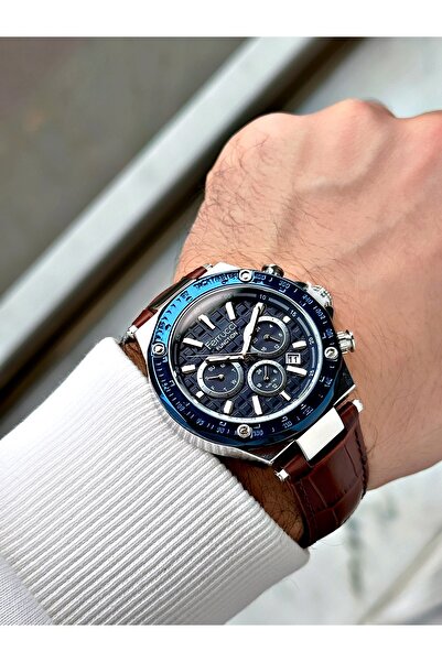 Ferrucci Functions Active Brown Color 3 Atm Waterproof Leather Cord Men's Wrist Watch