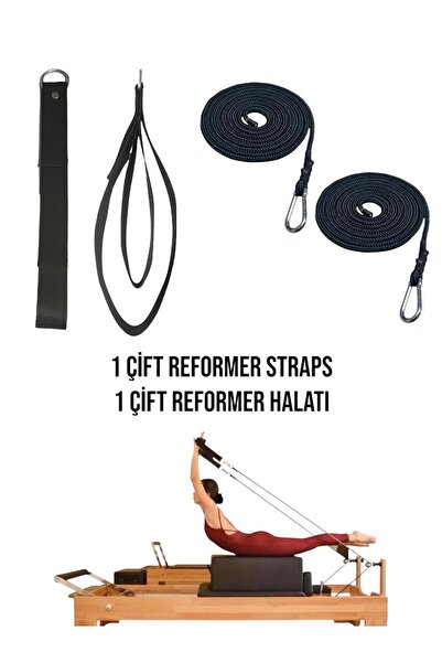 Remege Spor Malzemeleri 1 Çift Pilates Reformer Halatı + Siyah Pilates Reform...