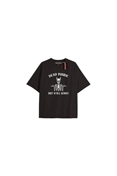 TIMESWASTINGIRL Tricou unisex Y2K „Dead Inside But Still Horny”.