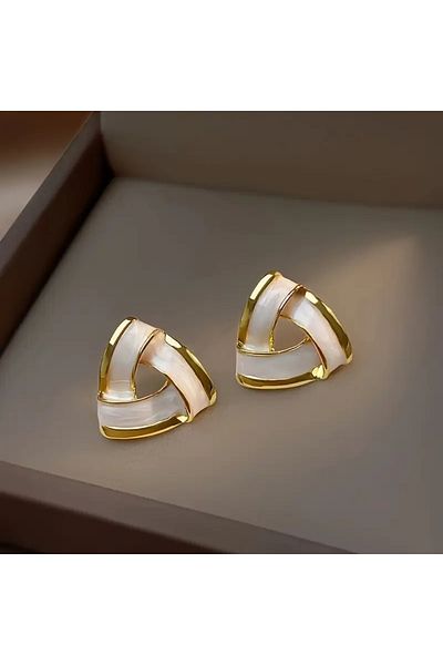 Eva Flore Elegant Triangle Glazed Earrings