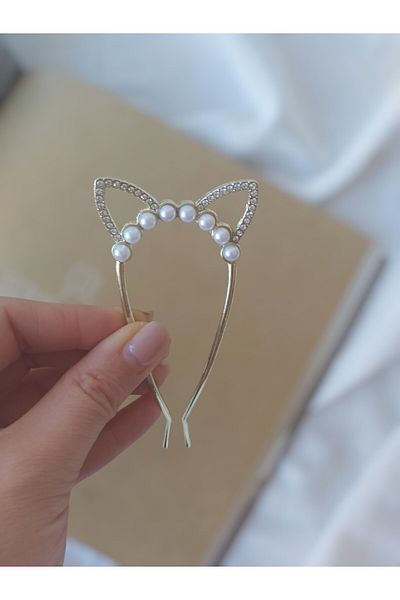Eva Flore U-Shaped Buckle with Rabbit Headphone, Hair Accessory Bun Buckle