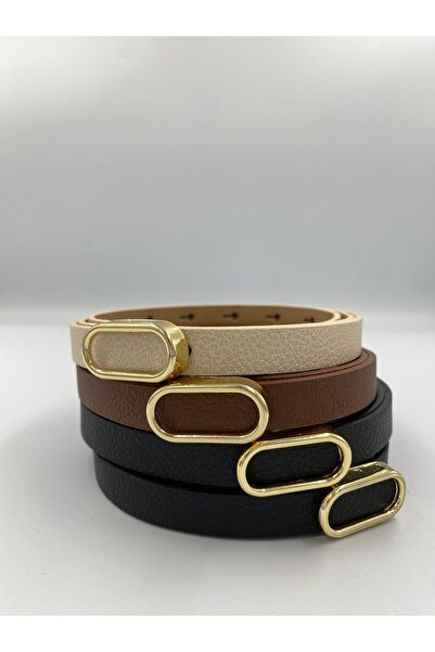 Dolce Λεπτή ζώνη 4 τεμαχίων εισαγόμενη οβάλ χρυσή πόρπη, ζώνη παντελονιού, ζώνη πουκάμισου, ζώνη μπουφάν