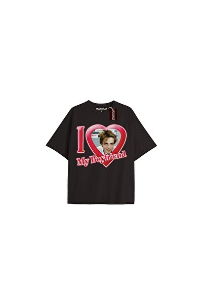 TIMESWASTINGIRL Y2k Twilight Team i love my boyfriend Tshirt KOD-Edward