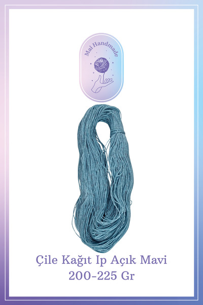 Mai Handmade Kağıt Ip 200-225 gram Örgü Ip Açık Mavi