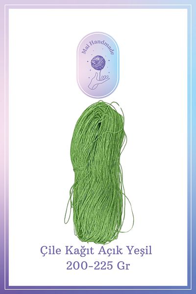 Mai Handmade Ανοιχτό Πράσινο Πλεκτό Σχοινί - Χαρτί 200-225 γραμμάρια