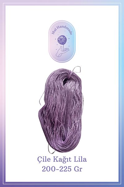 Mai Handmade Χάρτινο Σχοινί 200-225 γραμμάρια Πλεκτό Σχοινί Λιλά Χρώμα