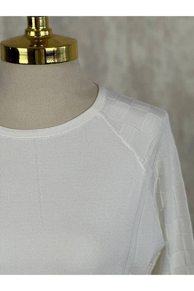 Nefise Mercerized Sleeve Patterned Tunic