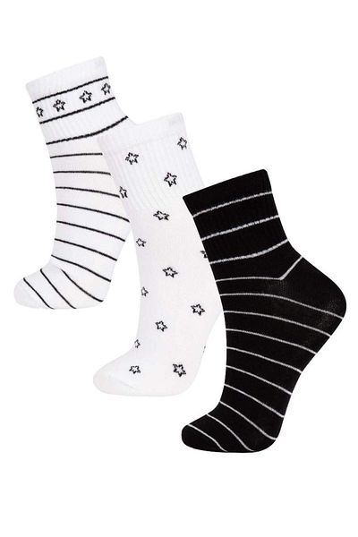 DeFacto New Season Women's Comfortable Elastic 3-Piece Cotton Socks