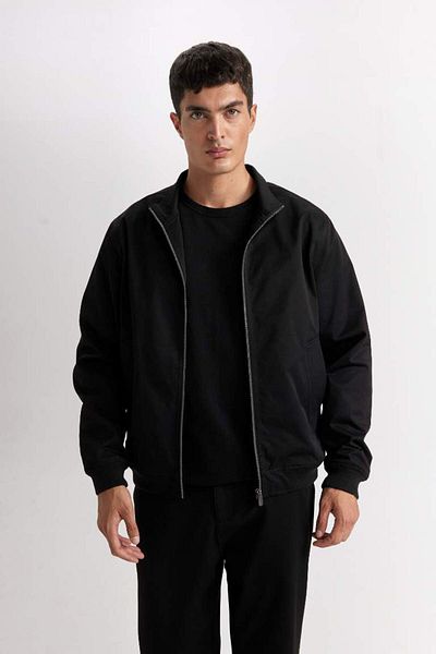 DeFacto Slim Fit Slim Fit Stehkragen-Reißverschlussmantel D7338ax25sp