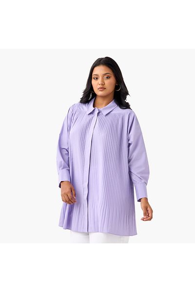 Ulla Popken Pleat Detail A Line Shirt