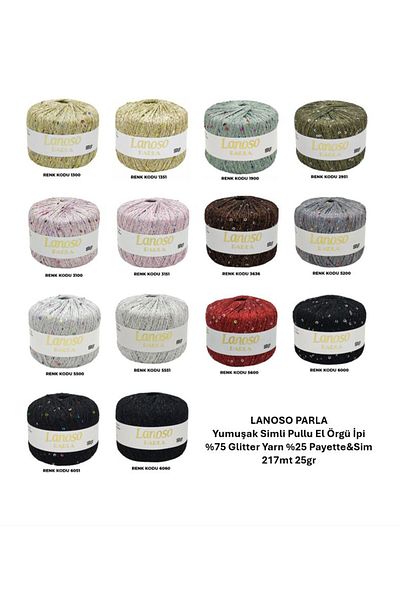Lanoso Parla 1300 - Μαλακό Glitter Sequin Πλεκτό Κλωστή - 75% Glitter Yarn 25% Payette&Sim 217mt 25gr ΜΟΝΟ ΜΑΚ
