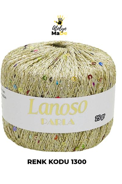 Lanoso Parla 1300 - Μαλακό Glitter Sequin Πλεκτό Κλωστή - 75% Glitter Yarn 25% Payette&Sim 217mt 25gr ΜΟΝΟ ΜΑΚ