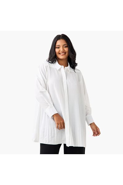 Ulla Popken Pleat Detail A Line Shirt