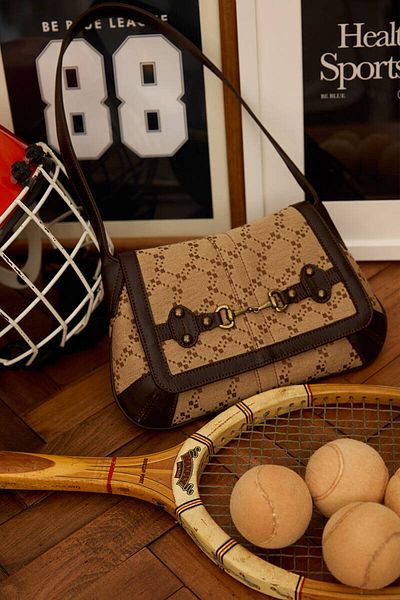 BE BLUE Monogram Bag with Buckle Detail
