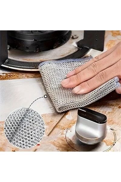 Fulia Elegance 2 Pieces of Dish Wire Cloth - Double Layer and Anti-Scratch Scrubbing Wire