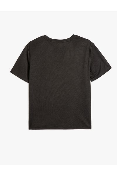 Koton Viscose Fabric Blended Crew Neck Short Sleeve Ballerina Print T-Shirt