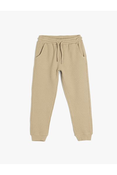 Koton Βαμβακερό Basic Sweatpants - Δεμένη μέση και λεπτομέρεια τσέπης