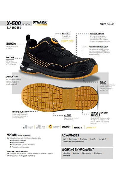 TOWORKFOR X-500 S1P | SRC | ESD İş Ayakkabısı
