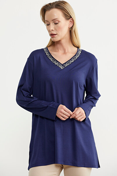 Sementa Μακρυμάνικο μπλουζάκι Indigo - Λεπτομέρεια πέτο