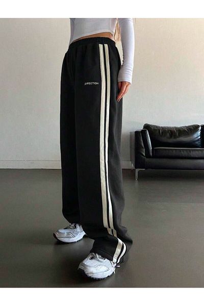 Touz Moda Direction Print Oversize Φαρδύ αθλητικό παντελόνι με ρυθμιζόμενα ελαστικά πόδια