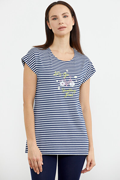 Sementa Stripe Combination Tights Double Set - Navy Blue