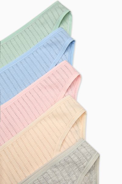 Penti Set mit 5 bunten Slip-Höschen mit weicher Spitze