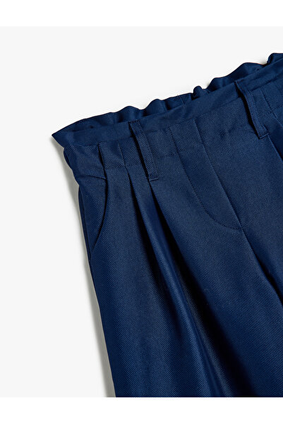 Koton Pile Detaylı Viskon Karışımlı Bol Paça Pantolon