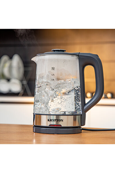 KRYPTON 1500W Electric Glass Kettle - Boil Dry Protection