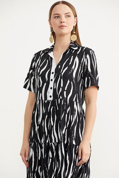 Sementa Φόρεμα με σχέδιο Plus Size - Λευκό