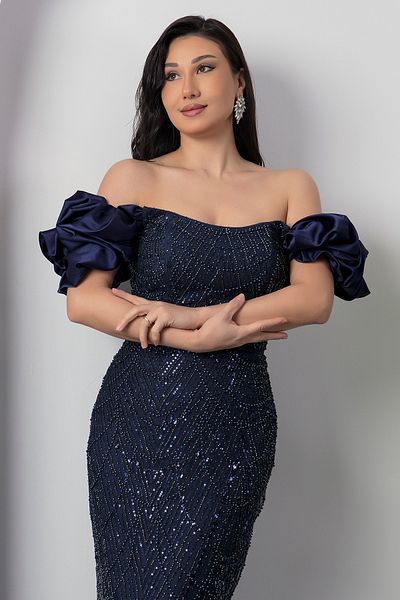 PULLIMM Rochie din tul cu margele ECR5417