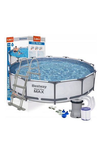 BESTWAY Steel Pro Max Pool Set+ Filter Pump+Ladder 366Cm X 100Cm 26-56418