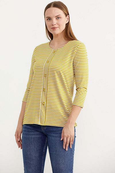Sementa Tricou cu mânecă lungă în dungi - Muștar