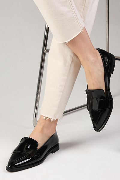 Mio Gusto Nora Black Color Women's Loafer Casual Flat Shoes