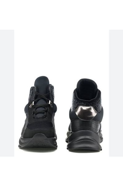 İnci Pearl Pearl Lace-Up Black Boots