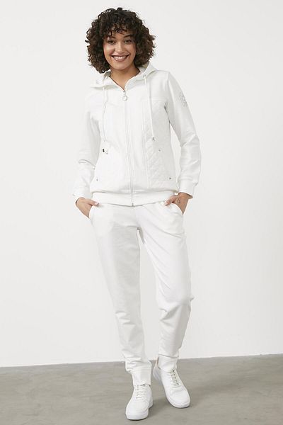 Sementa Quilted Detailed Hooded Tracksuit - Ecru