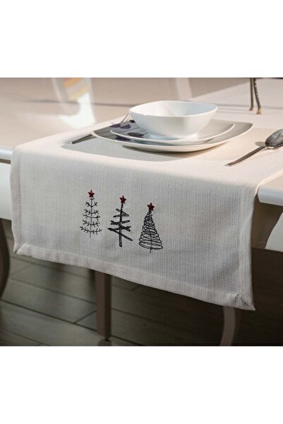 ASDİVA Brodat, Concept de Anul Nou Motiv copac 45x140 Runner decorativ