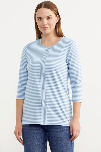 Sementa Tricou cu mânecă lungă cu dungi - Albastru