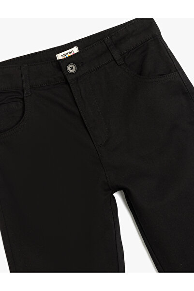 Koton Button Detailed Cotton Basic Chino Pants