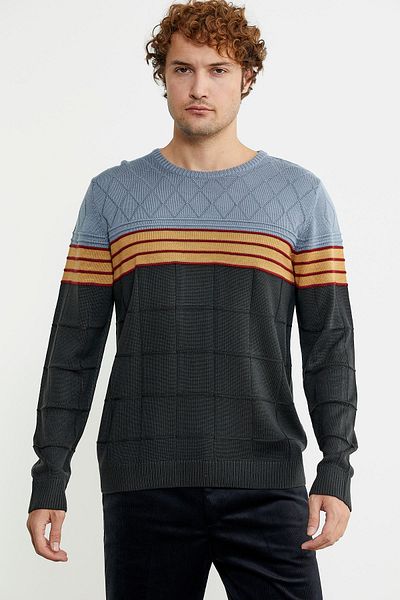 Sementa Πλεκτό πουλόβερ με μοτίβο Anthracite Crew Neck