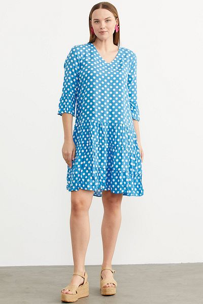 Sementa Rochie fluidă cu model cu buline - albastru