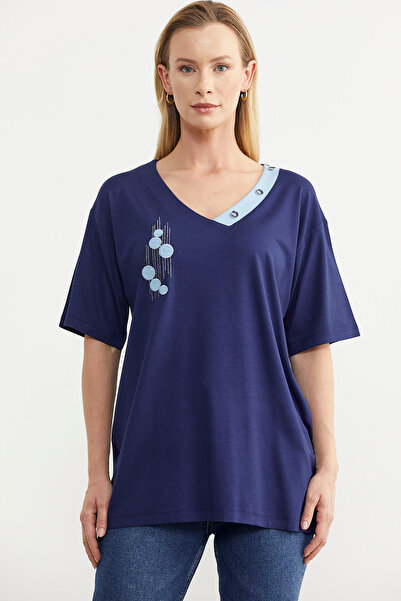 Sementa Μπλουζάκι Indigo Κεντημένο - Συνδυασμός Χρωμάτων